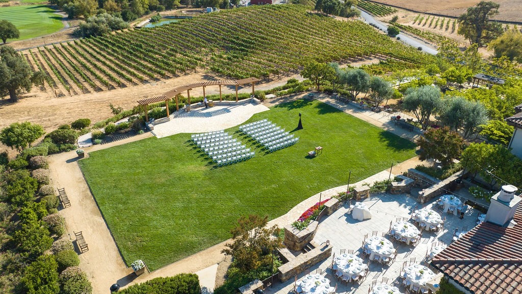 The terrace at Cordevalle Winery